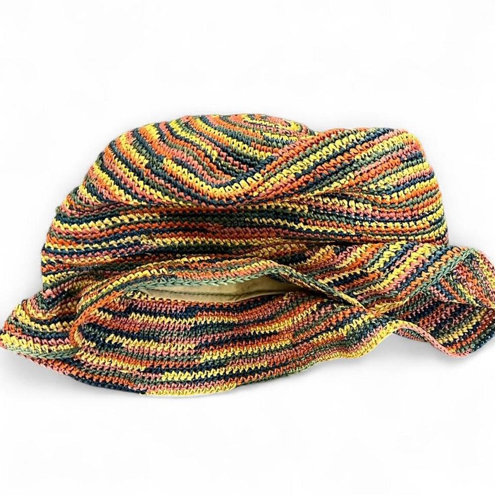 Multicoloured crochet bag with a